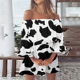 thumbnail image 1 of Robes d'Été Grande Taille pour Femmes 2024 Col Rond Ligne A Imprimée Décontractée Manches Courtes à Volants Robe Économisez jusqu'à 65 %!, 1 of 5