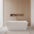 thumbnail image 2 of Sara 63 Inch Freestanding Bathtub in White with Polished Chrome Trim and Floor Mounted Faucet in Brushed Gold, 2 of 7