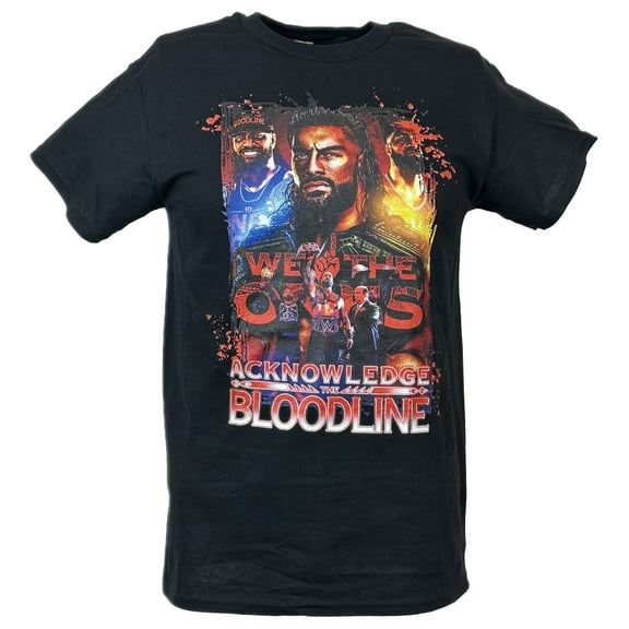Splatter Acknowledge the Bloodline Roman Reigns Jimmy Jey Uso Black T-shirt