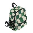 thumbnail image 2 of FORMRS School Backpack with Front Zippered Pocket 12" Student Travel Daypack, Green and White Plaid Pattern, 2 of 6