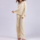 thumbnail image 4 of Mujer Jersey básico Pantalones Hombro caído Cuello en V Bolsillos de color sólido Traje diario, 4 of 7