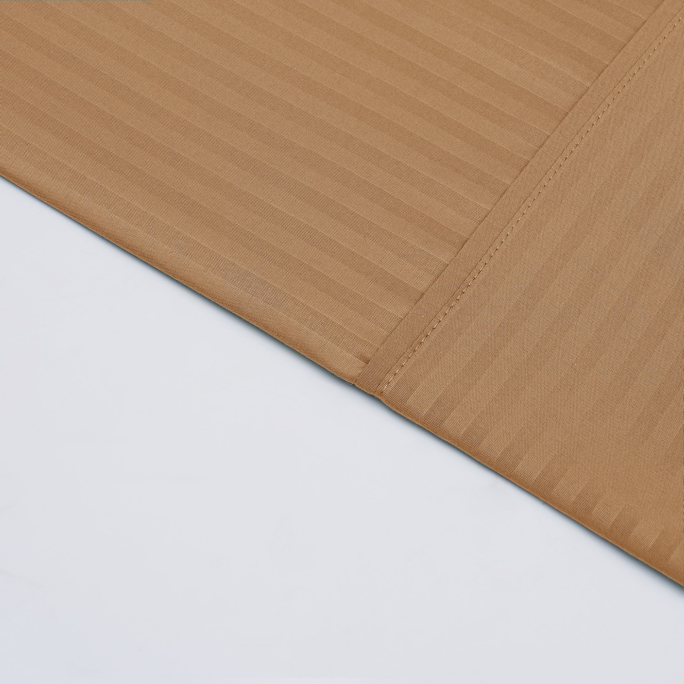 Mainstays Super Soft Brushed Microfiber Bed Sheet Set, Caramel Brown Embossed Stripe, Queen, 4 Piece