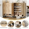 thumbnail image 5 of Tribesigns 6-Tier Shoe Cabinet, Wood Entryway Shoe Organizer Cabinet for Living Room, Natural, 5 of 6