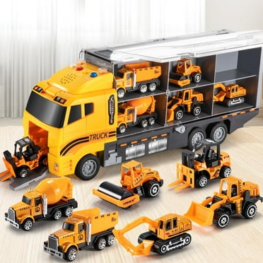 Lucky Doug Alloy Metal Construction Truck Toys for Toddlers Ages 3-6, 3 4 5 6 Years Old Boys Toys Trucks Set with 6 Construction Cars, Birthday Gifts for Kids Boys Ages 3-6