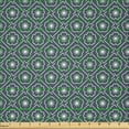 thumbnail image 2 of Ambesonne Japanese Fabric by the Yard Microfiber, Floral Checked Tile, 2 Yards, Dark Blue Grey, 2 of 2