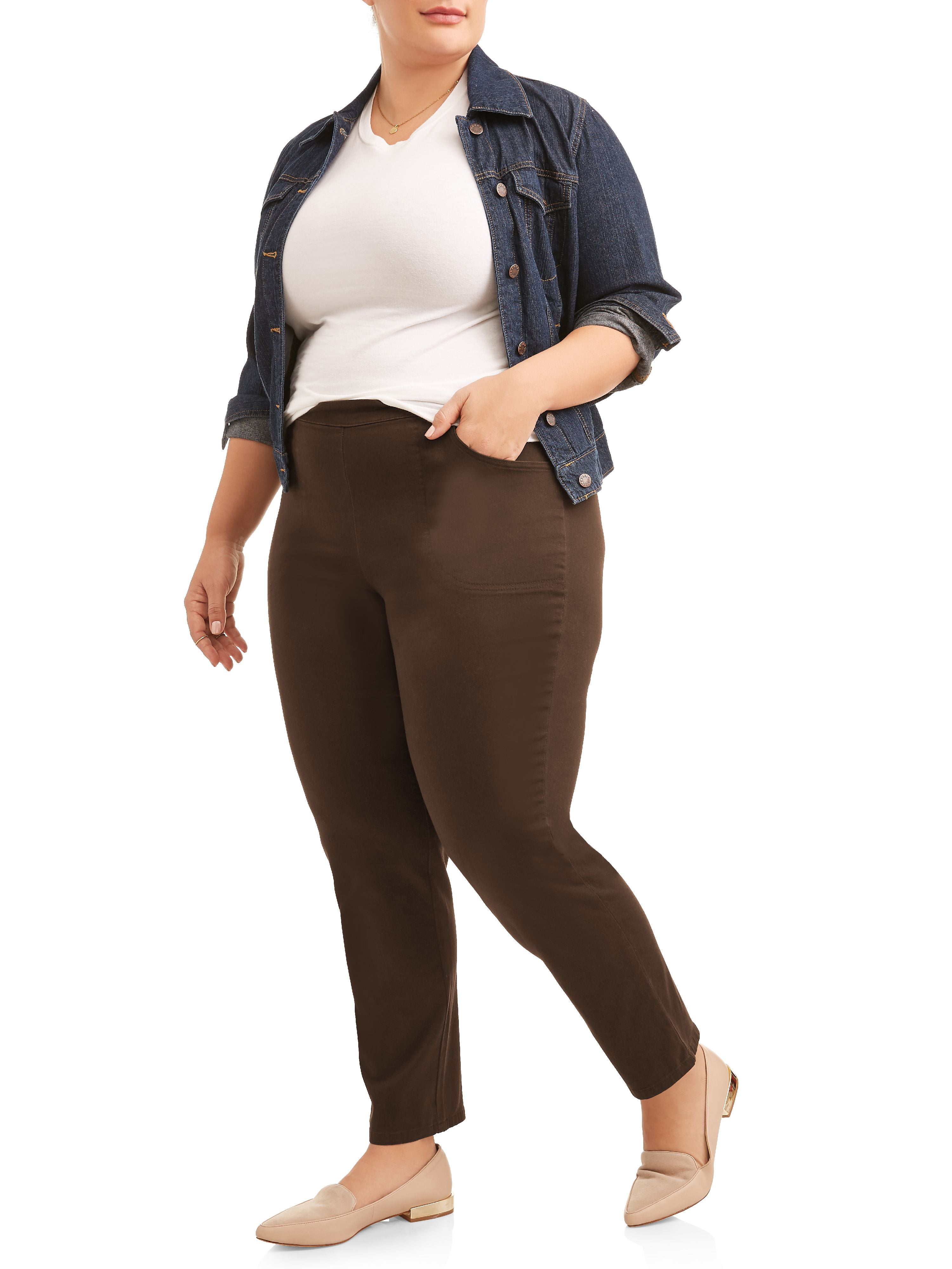 JMS Just My Size by Hanes Women's Plus Size 2 Pocket Pull On Pants, Single and 2 Pack