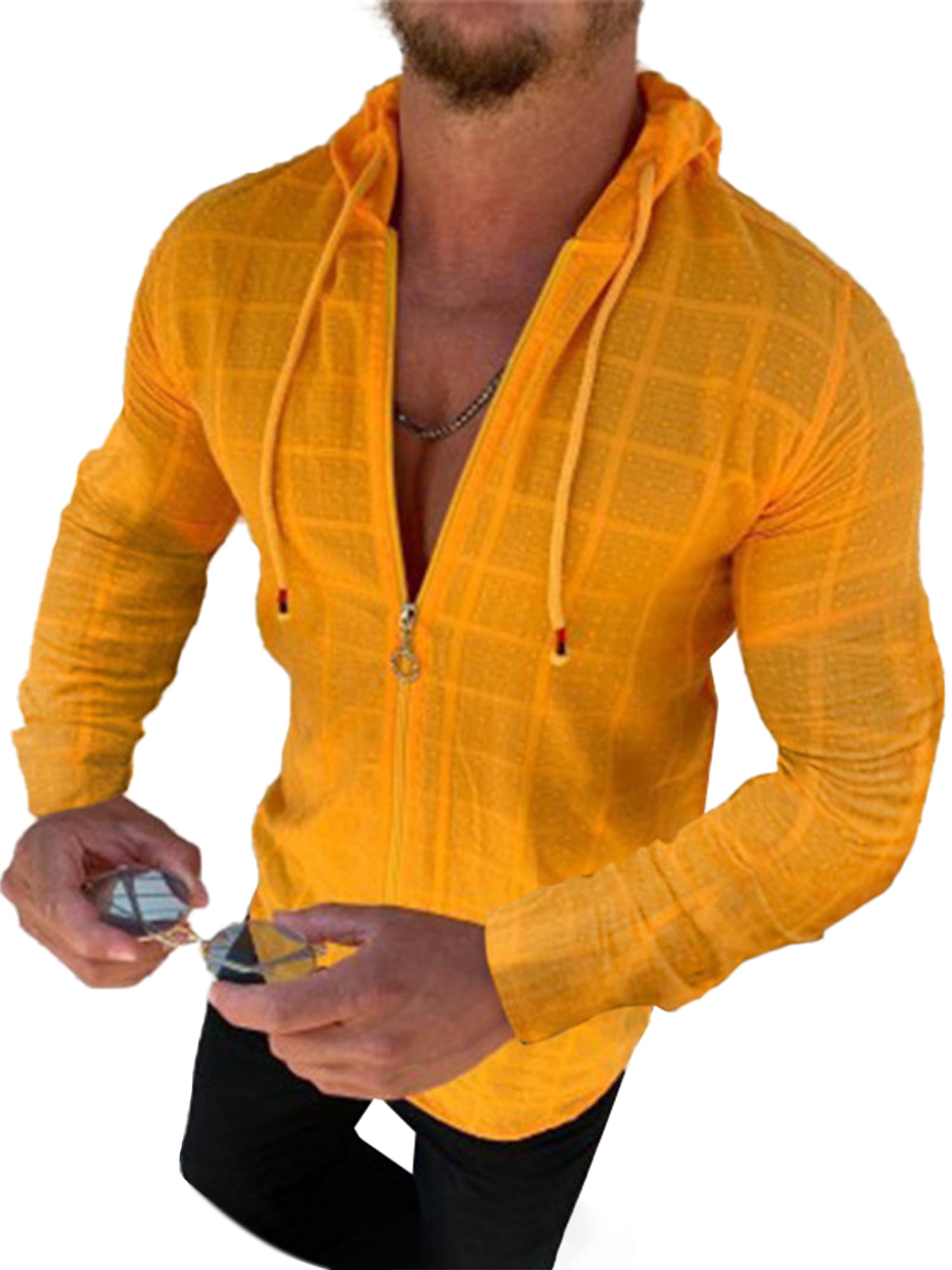 AMaVo - Casual Plain Hooded Full Zip 