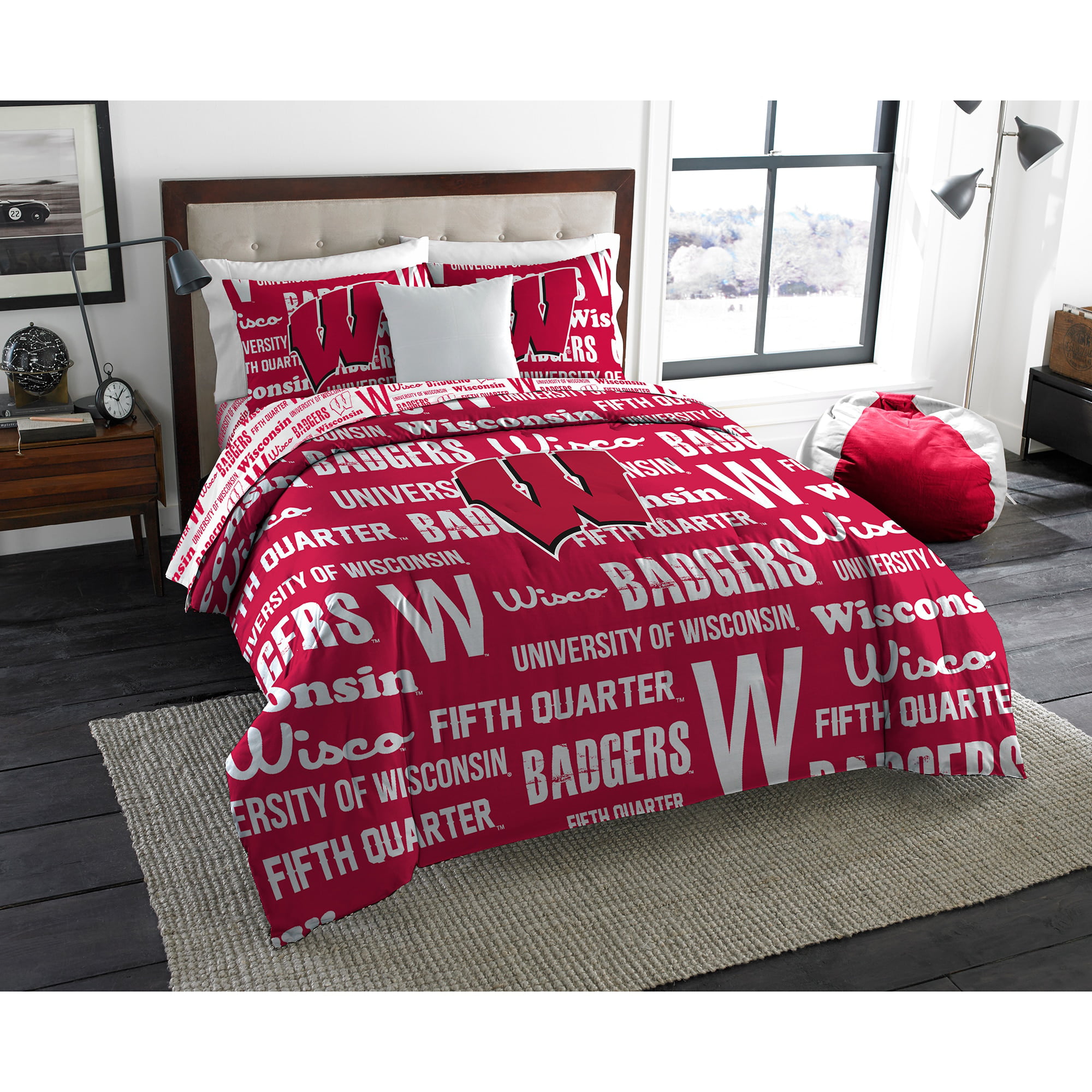 NCAA Wisconsin Badgers Licensed Queen Bed Set 