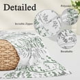 thumbnail image 2 of Green Grey Botanical Pillow Covers, Linen Long Throw Pillow Case, Spring Floral Summer Farmhouse Holiday Pillow Protector Decorative Cushion Cover for Living Room/Bedroom 20" x 36", 2 of 8