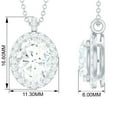 thumbnail image 3 of Rosec Jewels Oval Shape Moissanite Halo Pendant for Women - D-VS1 Grade, 925 Sterling Silver, 3 of 6