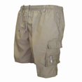 thumbnail image 1 of Men Plain Drawstring Cargo Shorts Summer Multi Pockets Elastic Waist Short Pants BBLVER, 1 of 2
