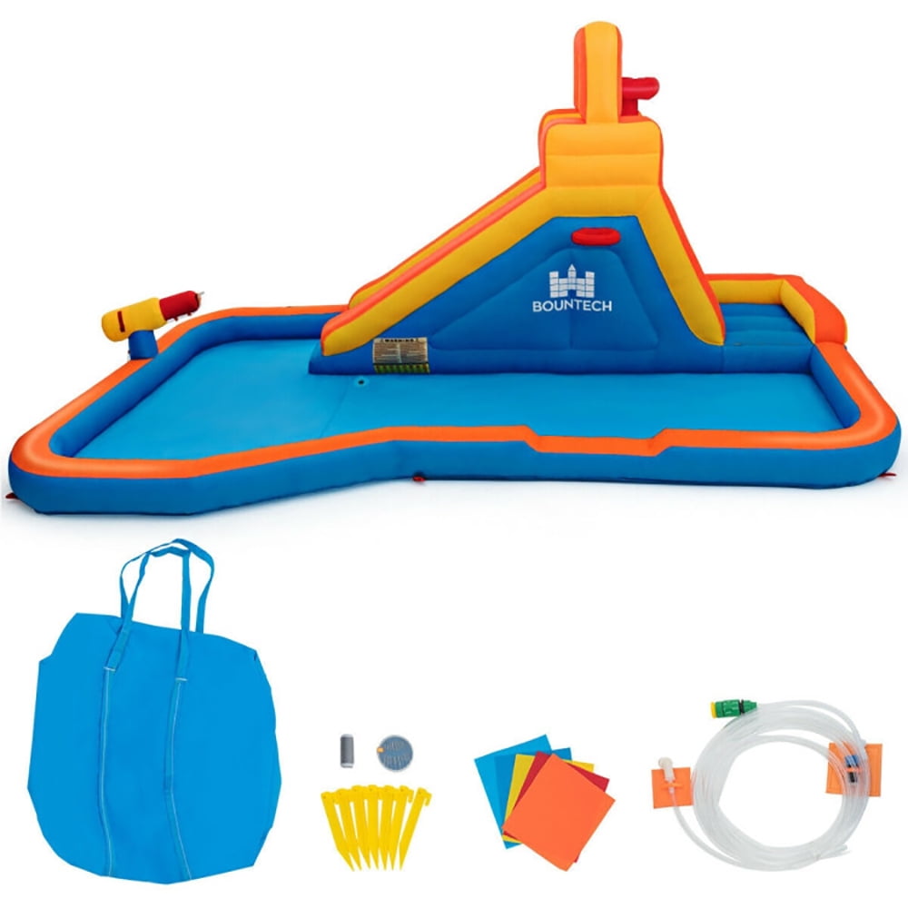 Aimee Lii Inflatable Water Bouncer with Climbing Wall and Ball Hoop, Kids Bounce House, Toddlers Boys Girls Backyard Party Gifts
