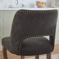thumbnail image 5 of UHOMEPRO Dining Chair Set of 2, Mid-Century Fabric Upholstered Dining Room Chairs, Modern Kitchen Chairs with Curved Backrest and Copper Nails for Dining Room Living Room Kitchen, Black, 5 of 9