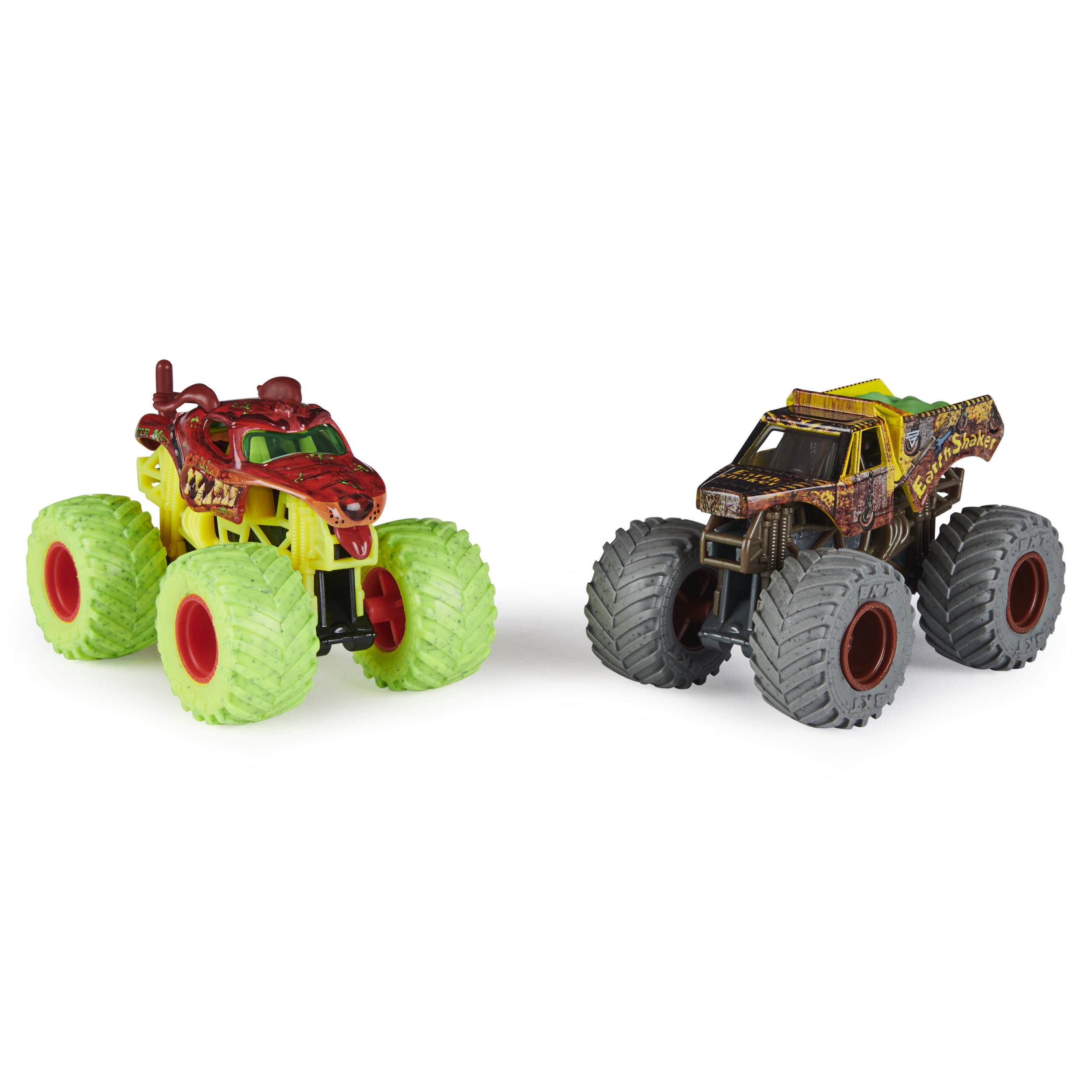Monster Jam, Official Zombie Monster Mutt Vs. Hunter Earth Shaker Die-Cast Monster Trucks, 1:64 Scale