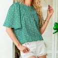 thumbnail image 2 of Top de verano para mujer, blusa de manga corta, blusa redonda de manga corta, cuello redondo, blusa de manga corta, rendimiento de primer nivel, 2 of 6