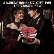 Revenant Sacred Heart Building Blocks Set - Gothic Red Heart Model, Dark Aesthetic Romantic Gift for Adults, Spooky Home Decor with Rose Base, 566Pcs