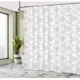 thumbnail image 5 of Ambesonne Grey Shower Curtain, Swirled Blossom Leaves, 69"Wx70"L, Cloud White, 5 of 5