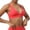 Red, variant on XFLWAM Womens Deep V Neck Sports Bra Padded Low Impact Fitness Yoga Bra Criss Cross Strape Back Wireless Workout Bra Crop Top
