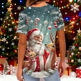thumbnail image 4 of Garbnen Christmas Scrub Top Women Plus Size Stretchy Santa Claus Print Nurses Working Uniforms with Pocket V Neck Short Sleeve Scrubs for Women S-5XL, 4 of 5