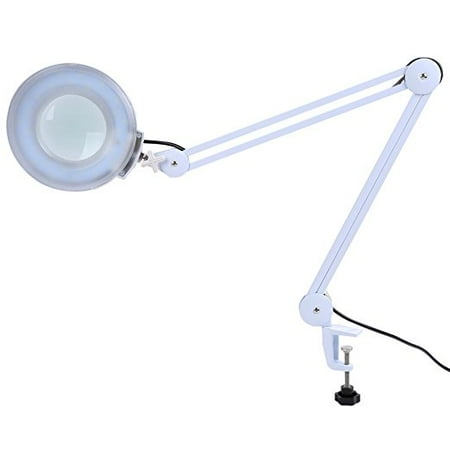 Walfront Led Magnifier Lamp 5x Magnifying Glass Desk Table Mounted