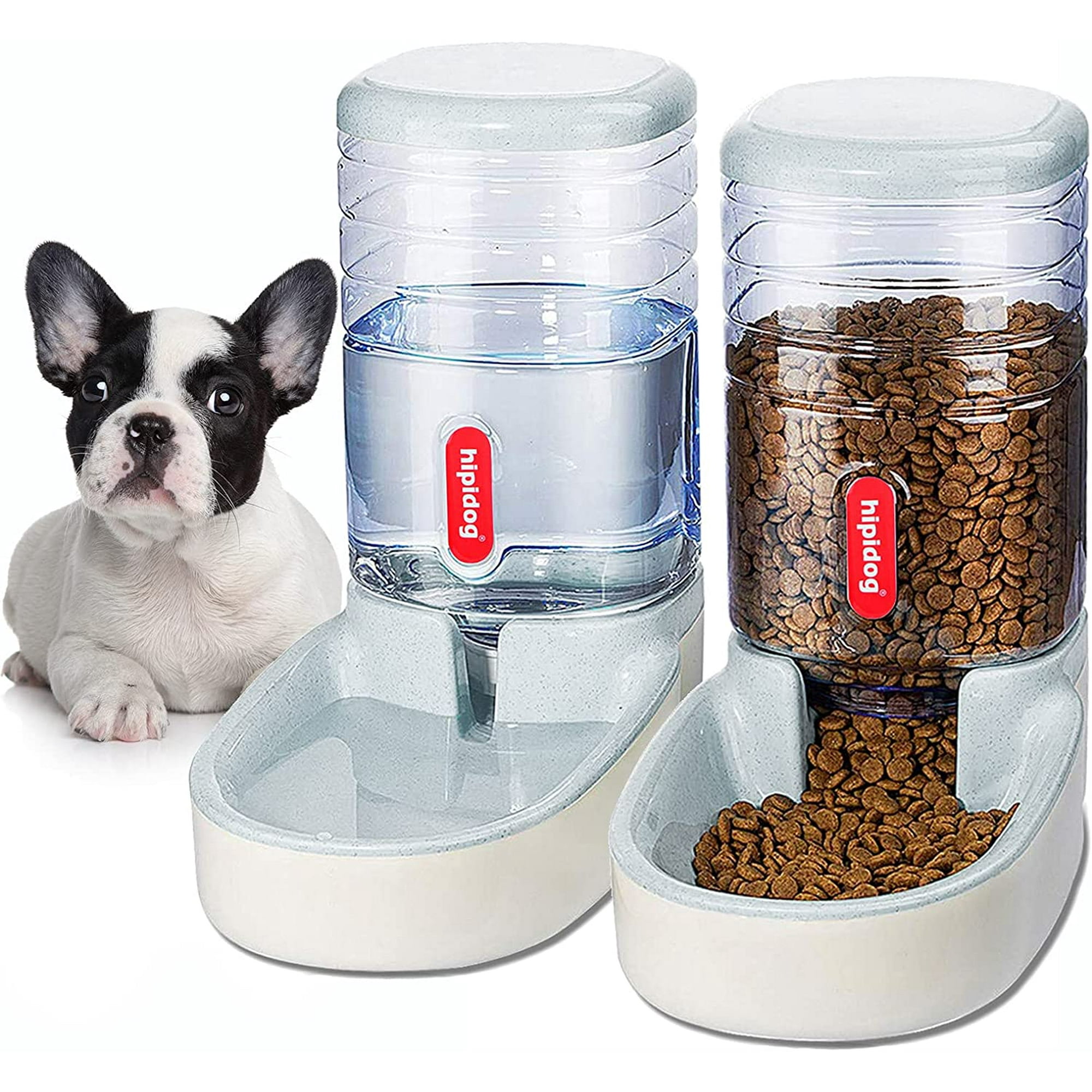 Automatic Pet Feeder Small Medium Pets Automatic Food Feeder and Waterer Set 3.8L Travel Supply Feeder and Water Dispenser for Dogs Cats Pets Animals Light Gray Walmart