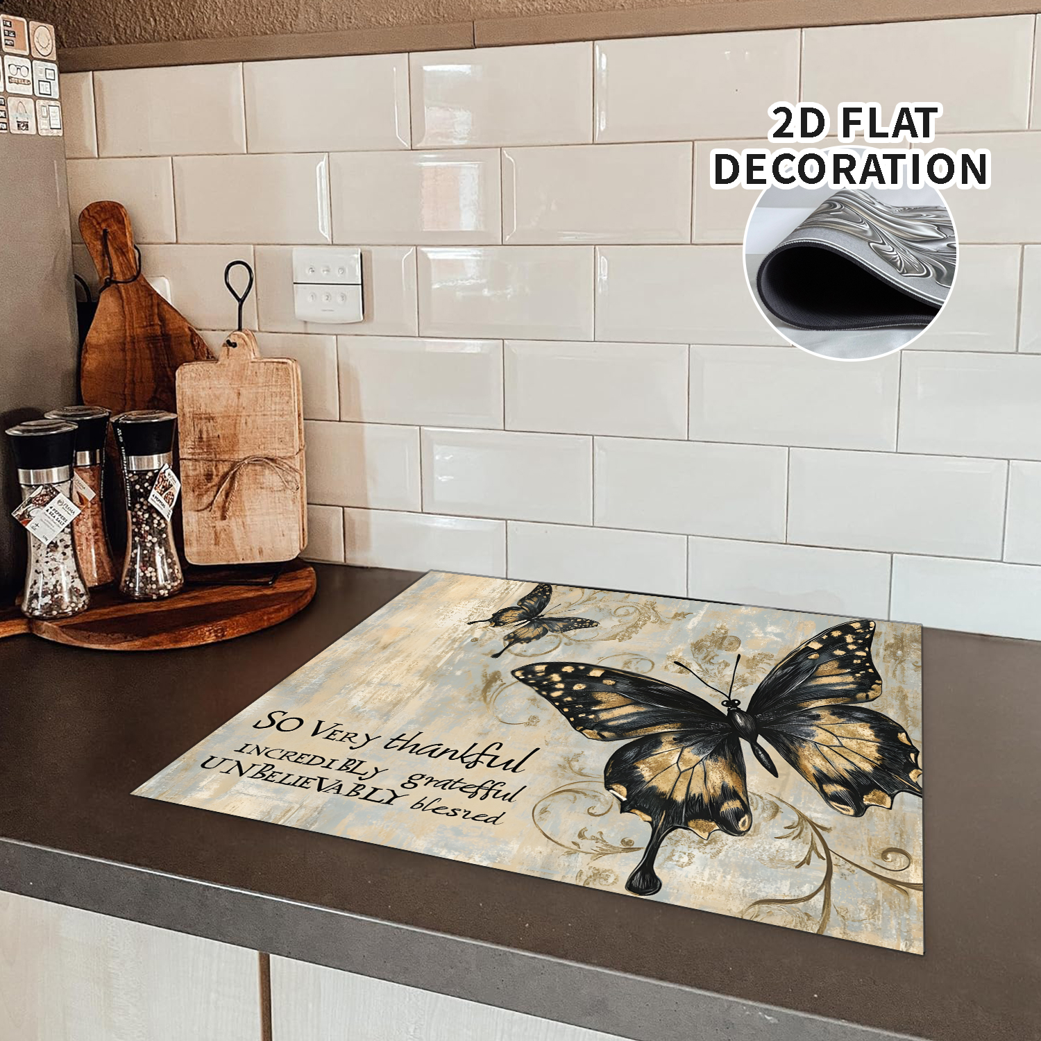 1pc Stove Top Covers for Electric Stove 28 "x 20 ", Butterfly Pattern Heat Resistant Glass Top Stove Cover Protector, Induction Cooktop Protector Stove Top Covers Mat, Prevents Scratching