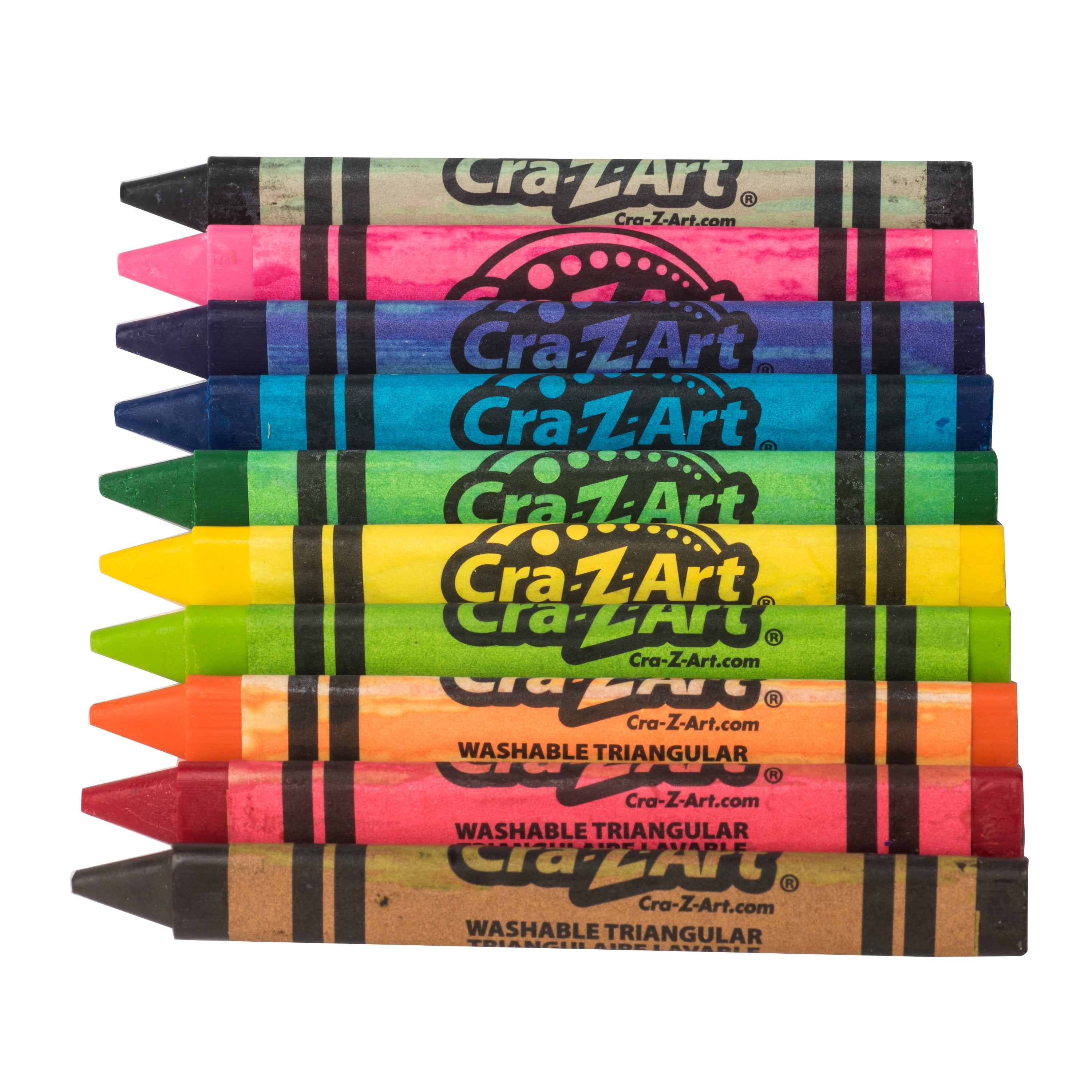 Cra-Z-Art Jumbo Washable Triangular Crayons, 10 Count, Assorted Colors,  Back to School Supplies 
