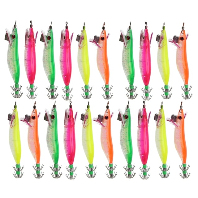 Señuelo de pesca de camarones, 20 piezas cebo de camarones cebo de pesca de camarones luminoso cebo de camarones luminoso rendimiento de alta gama