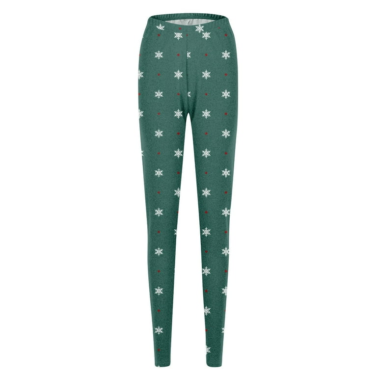 IYYVV Running Leggings Christmas Snowflake Pajama Pants Women