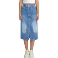 thumbnail image 3 of FSYBOA Girls Denim Skirt, School Casual Mid Length Summer Kids Jean Skirt Blue Size 6T, 3 of 8