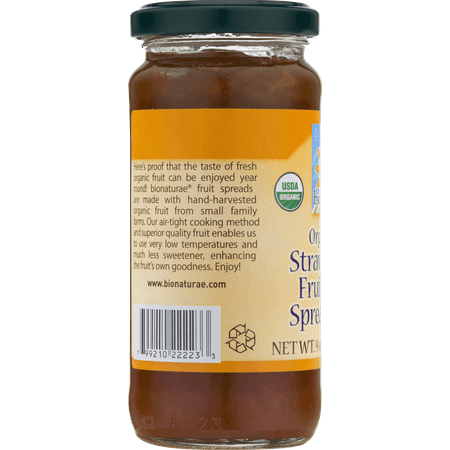 BIONATURAE ORGANIC STRAWBERRY FRUIT SPREAD, 9 oz
