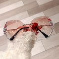thumbnail image 3 of Eoperou Women Sunglasses Rimless Lightweight High Clarity Wide Cool Sun-resistant Windproof UV Protection Shiny Rhinestone Female Sunglasses for Outdoor, 3 of 8
