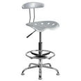 thumbnail image 1 of Vibrant Silver and Chrome Drafting Stool with Tractor Seat, 1 of 9