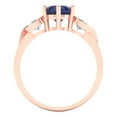 thumbnail image 4 of 1.72 ctw 3 Stone Anniversary Ring for Women | Round Cut Simulated Blue Sapphire | Hyperallergenic Solid 18K Rose Gold, 4 of 5
