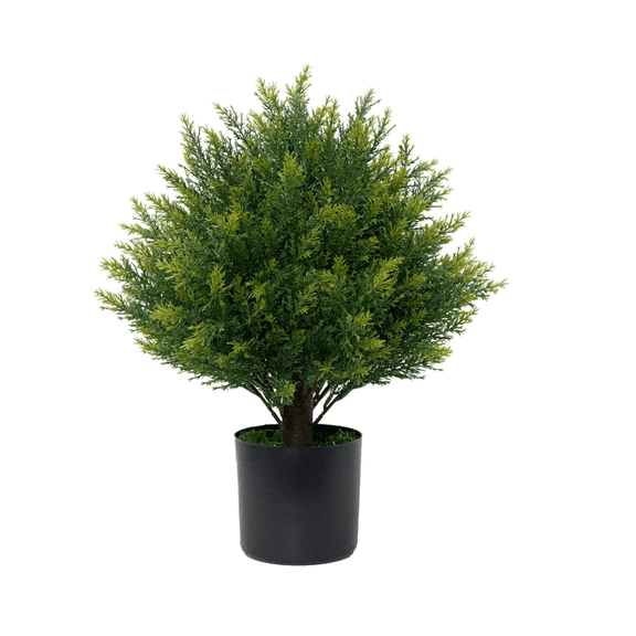 ECOLVANT Artificial Topiary Ball Tree 19''T Faux Little Bush Ball Tree UV