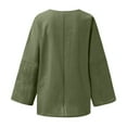 thumbnail image 4 of DuoJiaJ Women's Long Sleeve Round Neck Solid Color Loose Fit Casual Shirt Women's Short Sleeve Shirts Green XXXXXL, 4 of 4