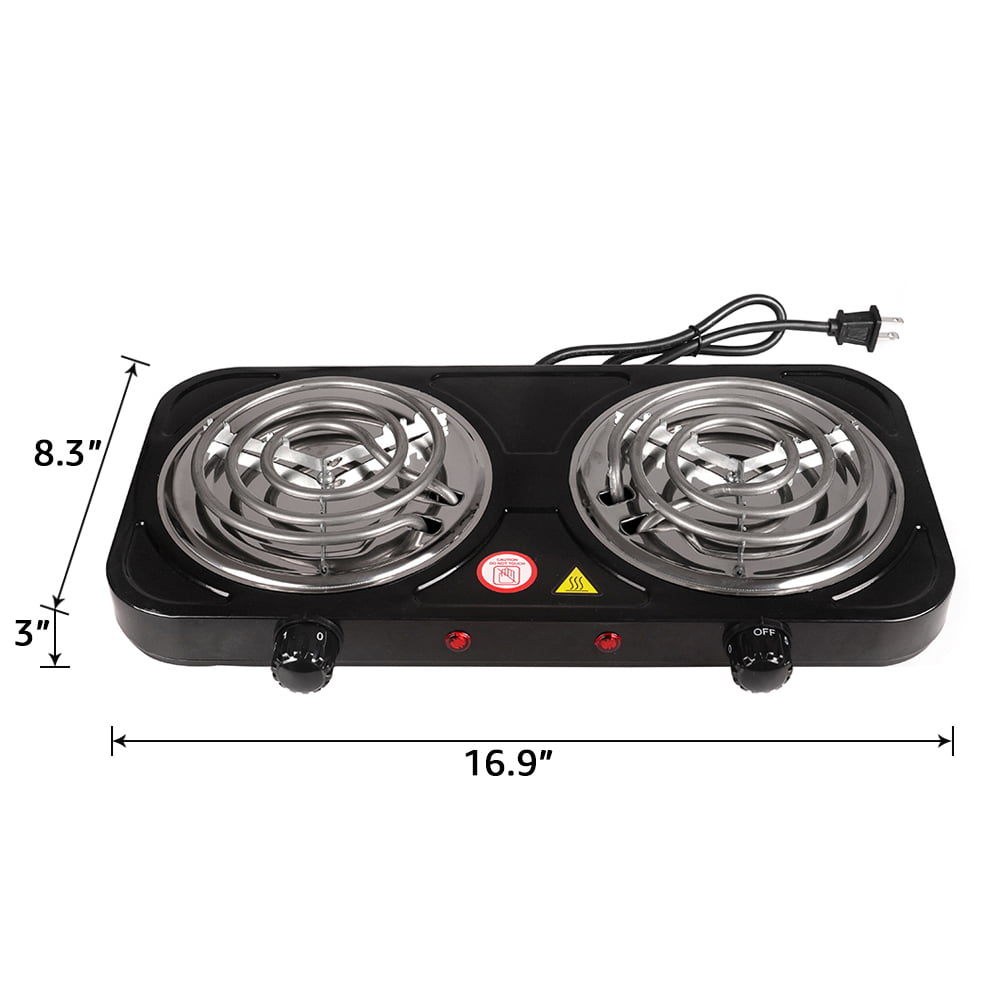 Electric Camping Double Burner Hot Plate Portable Heating Cooking Stove  Dorm