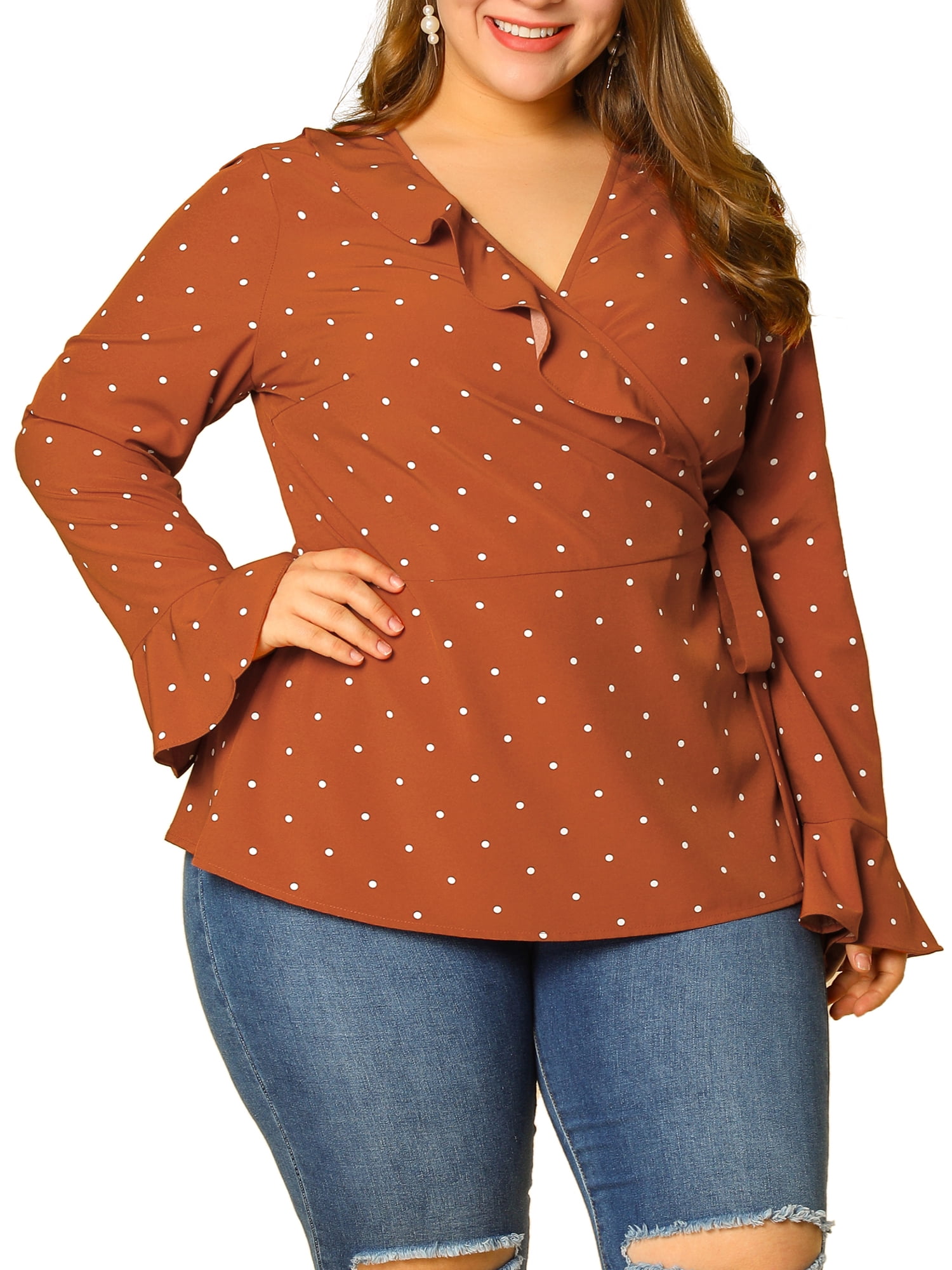 wrap polka dot top