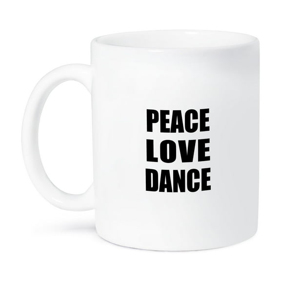 3dRose, Peace Love and Dance - Things that make me happy - dancing dancer gift, 11oz Mug