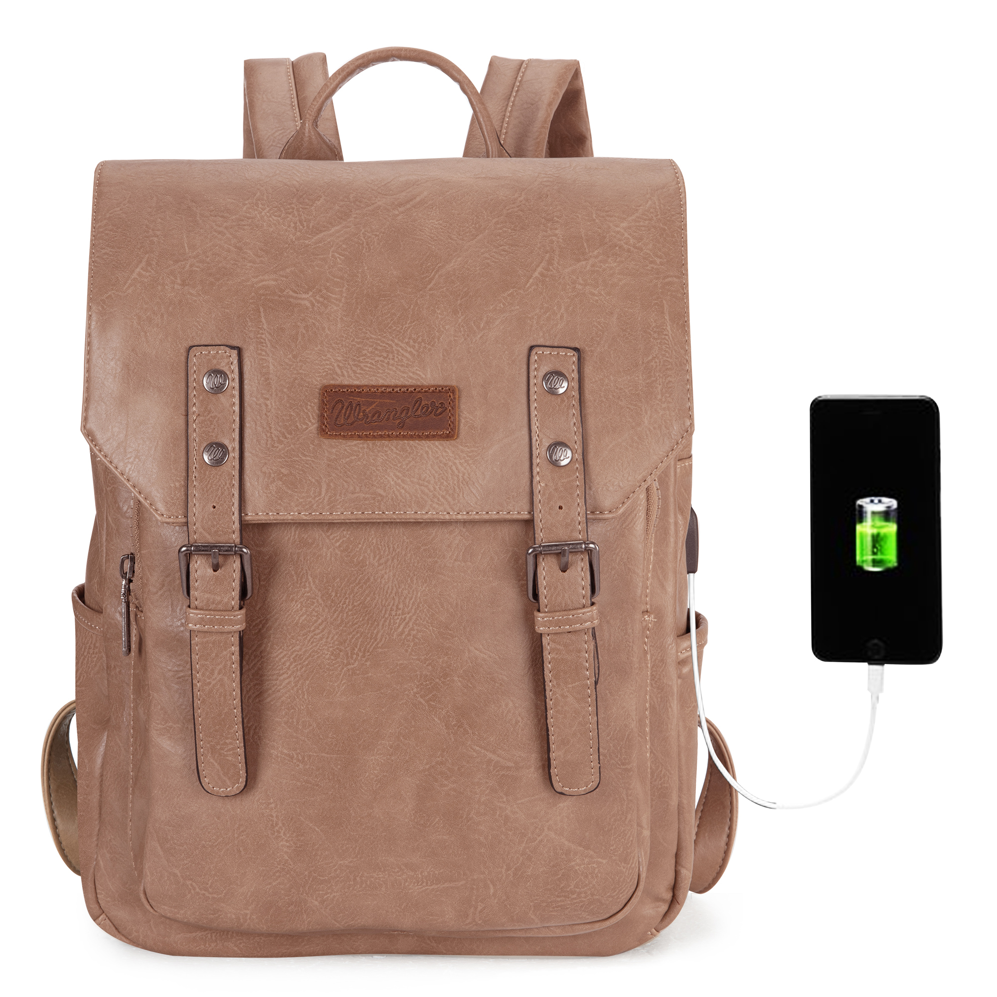 Wrangler Leather Backpack Purse for Women Laptop Backpack 