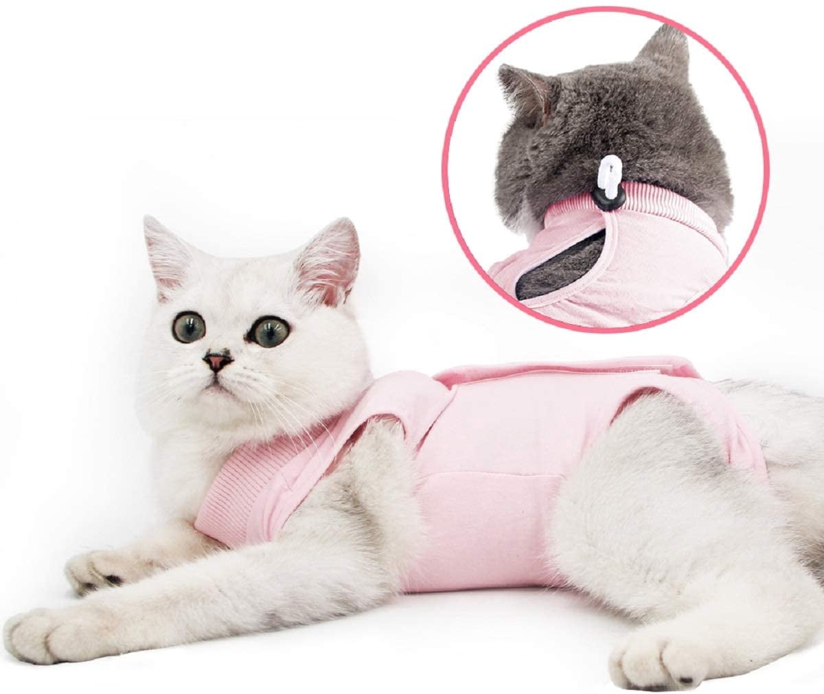 Body Postoperatorio Para Gatas - Chaleco Recuperación Cirugía Abdominal, Suave Y Transpirable, Talla M Gris
