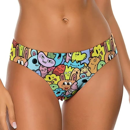 

Funny Doodle Monsters Women s Thongs Sexy T Back G-Strings Panties Underwear Panty