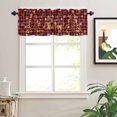 thumbnail image 2 of Merry Christmas Valances for Windows Vintage Gold Xmas Tree Snowflakes Red Plaid Rod Pocket Curtain Valance Window Treatment Short Curtains for Kitchen Living Room, 60"x14", 2 of 5