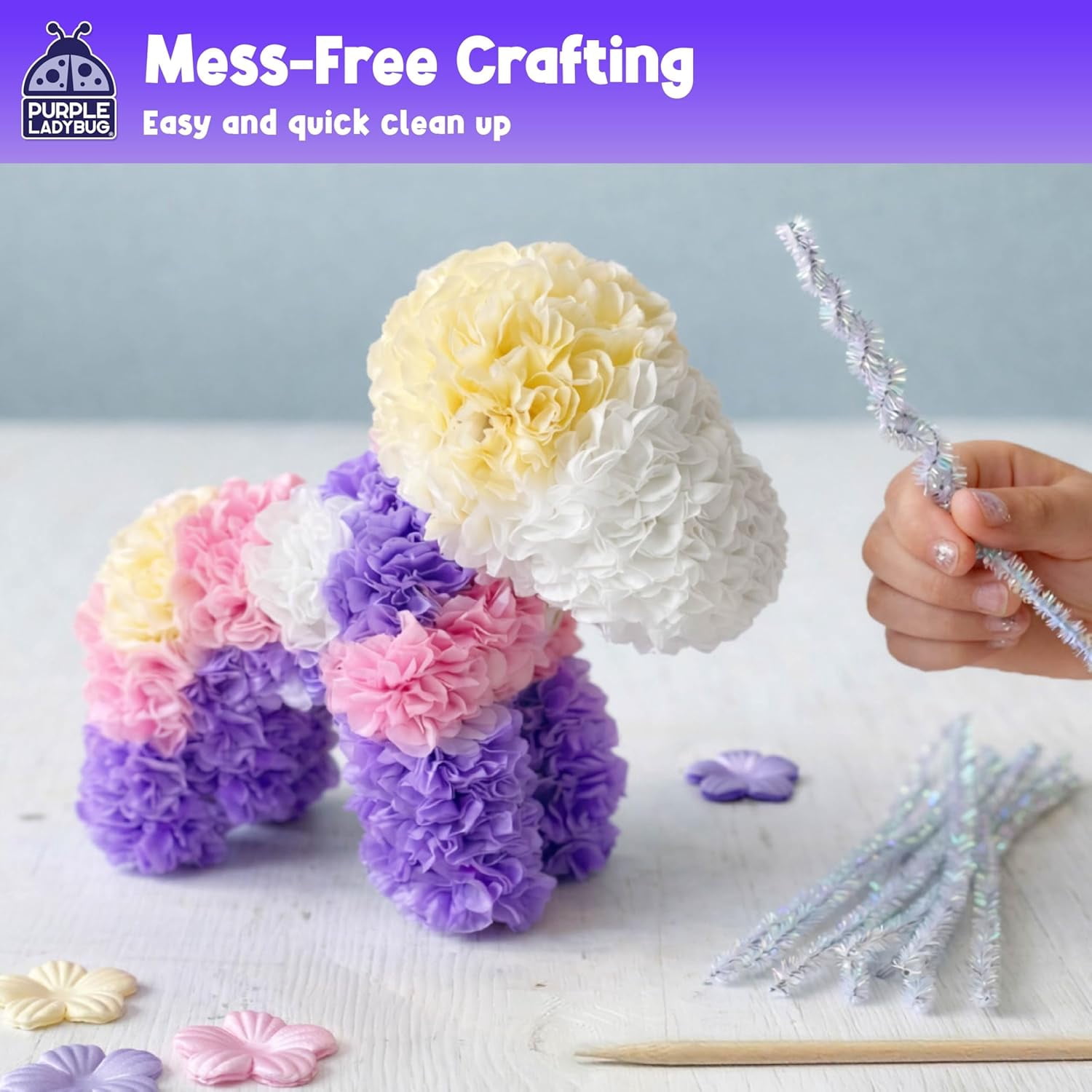 YANTONG Unicorn Poke Art Kit - 3D DIY Foam Figurine Craft Set, Mess-Free Floral Decorating Toy, Creative Art Activity for Kids Ages 4-10 - Giftable Craft Kit for Girls