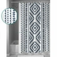 thumbnail image 4 of Navy Blue Boho Waterproof Fabric Shower Curtain, Vintage Southwestern Geometric Stripes Shower Curtain for Bathroom Curtains Bathtubs Hotel Washable Shower Curtains with 12 Hooks Extra Long 72x96, 4 of 6
