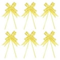 thumbnail image 1 of Unique Bargains 13 Inch Pull Bows Ribbon Gift Wrapping String Gold Thread Style Decorative Bow Tie Yellow 100 Pack, 1 of 5