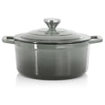 thumbnail image 2 of MegaChef 2.7 Quart Round Enameled Cast Iron Casserole in Gradient Gray, 2 of 7