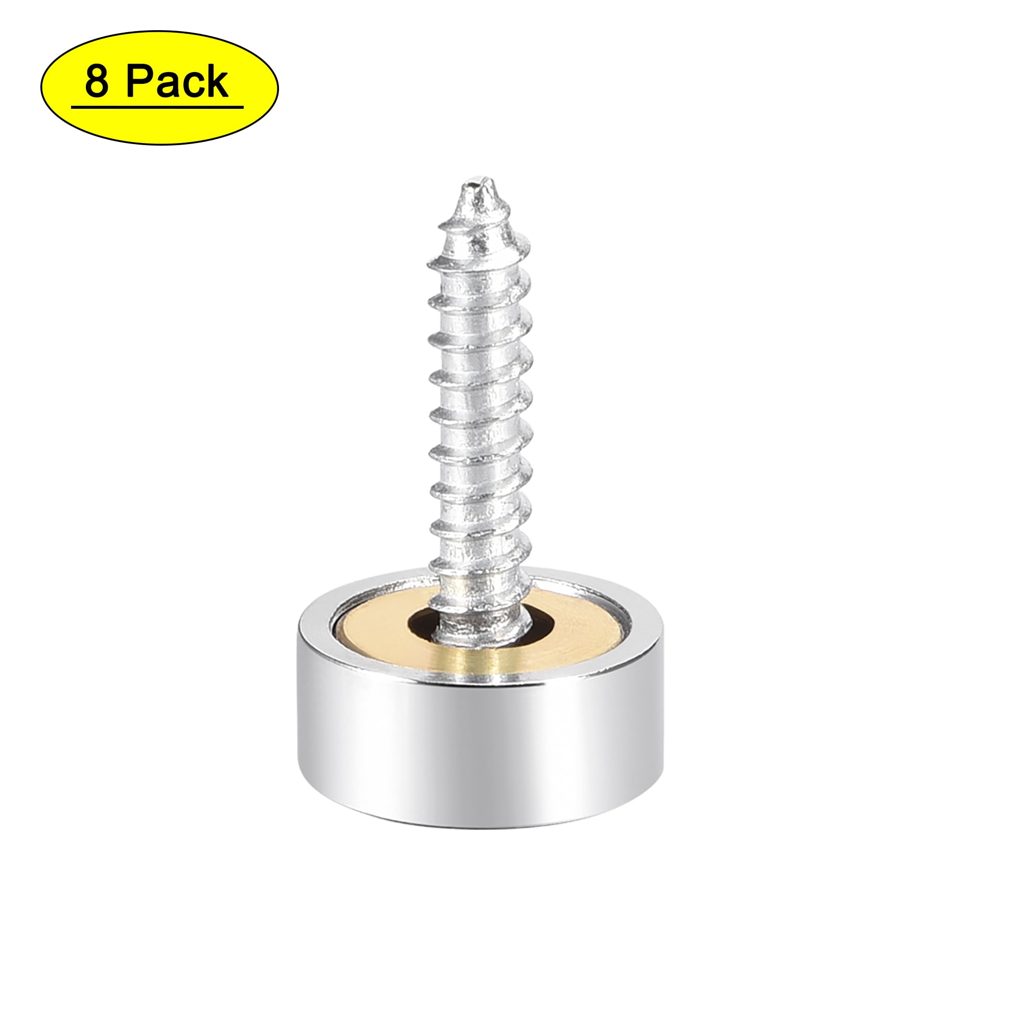 MIRROR / PLAQUE SCREWS WITH CHROME DOME SCREW IN HEAD * PACK OF 4 1 1/2" 45mm 