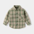 thumbnail image 2 of SERTG Kids Plaid Button Down Shirt Long Sleeve Collared Spring Fall Base Shirt Classic Top for Children 4-10 Years(Green,7-8 Years), 2 of 3