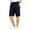 Navy, variant on Boys Chino Shorts with Pockets Casual Elastic Waist Relaxed Fit Stretch Kids School Uniform,Black,3-4 Years